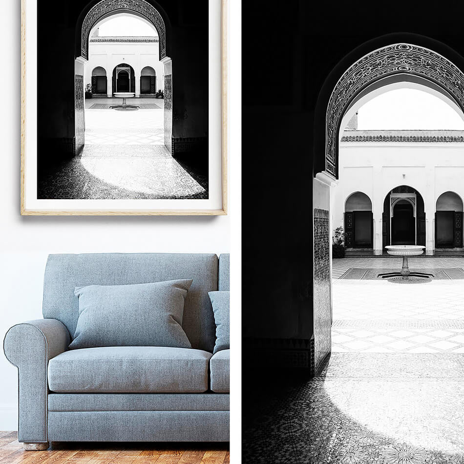 Black and White Interior Art / Monochrome Interior / Morocco Photography