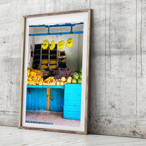 colourful photographic art print / framed beach rustic print / morocco photography