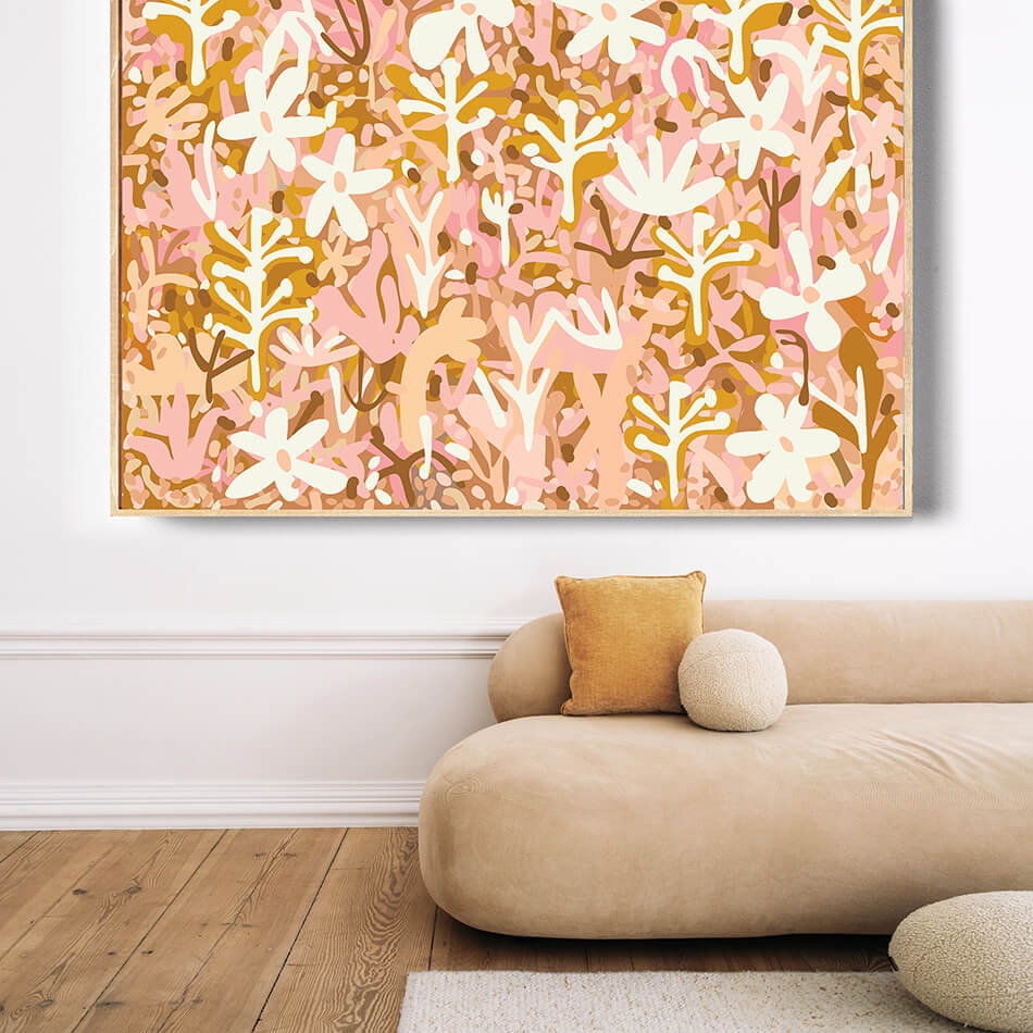 pink and natural toned artwork