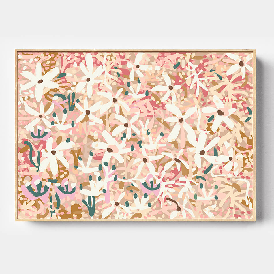 pink and pastel toned canvas artwork brisbane artist