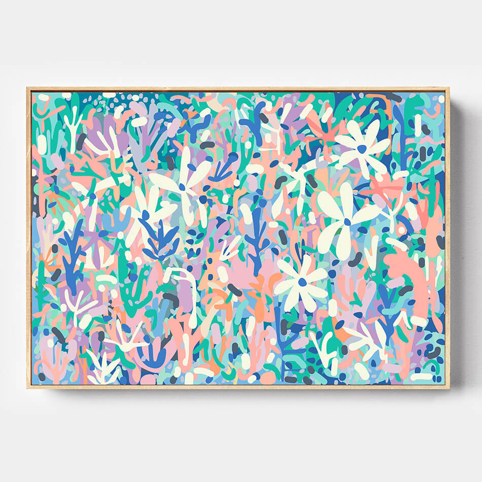 blues and greens colourful artwork