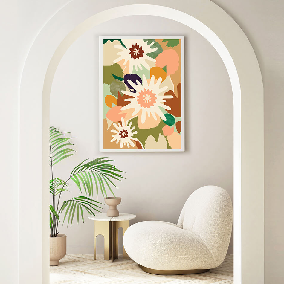 Garden Melody II / Botanicals Art Print-botanicals art print-colourful flower print-flower art-plant and leaf print-australian plant art-australian artist-Clair Estelle