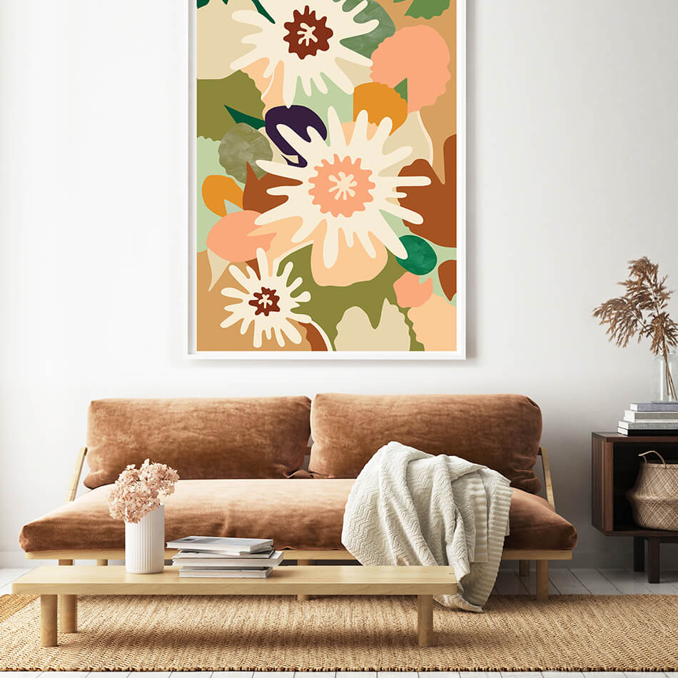 Garden Melody II / Botanicals Art Print-botanicals art print-colourful flower print-flower art-plant and leaf print-australian plant art-australian artist-Clair Estelle