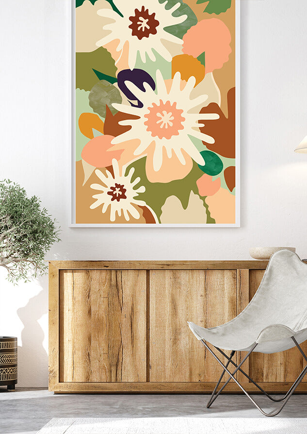 Garden Melody II / Botanicals Art Print-botanicals art print-colourful flower print-flower art-plant and leaf print-australian plant art-australian artist-Clair Estelle