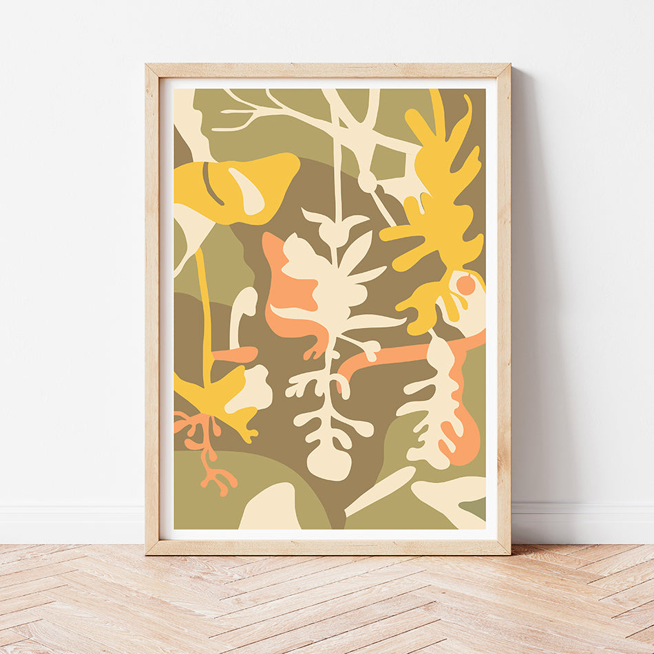 botanicals print flower print colourful flower print Australian artist