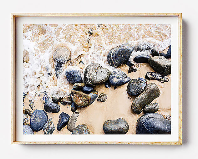coastal art print for home interior wall art brisbane beach print beach photography beach rocks organic interior