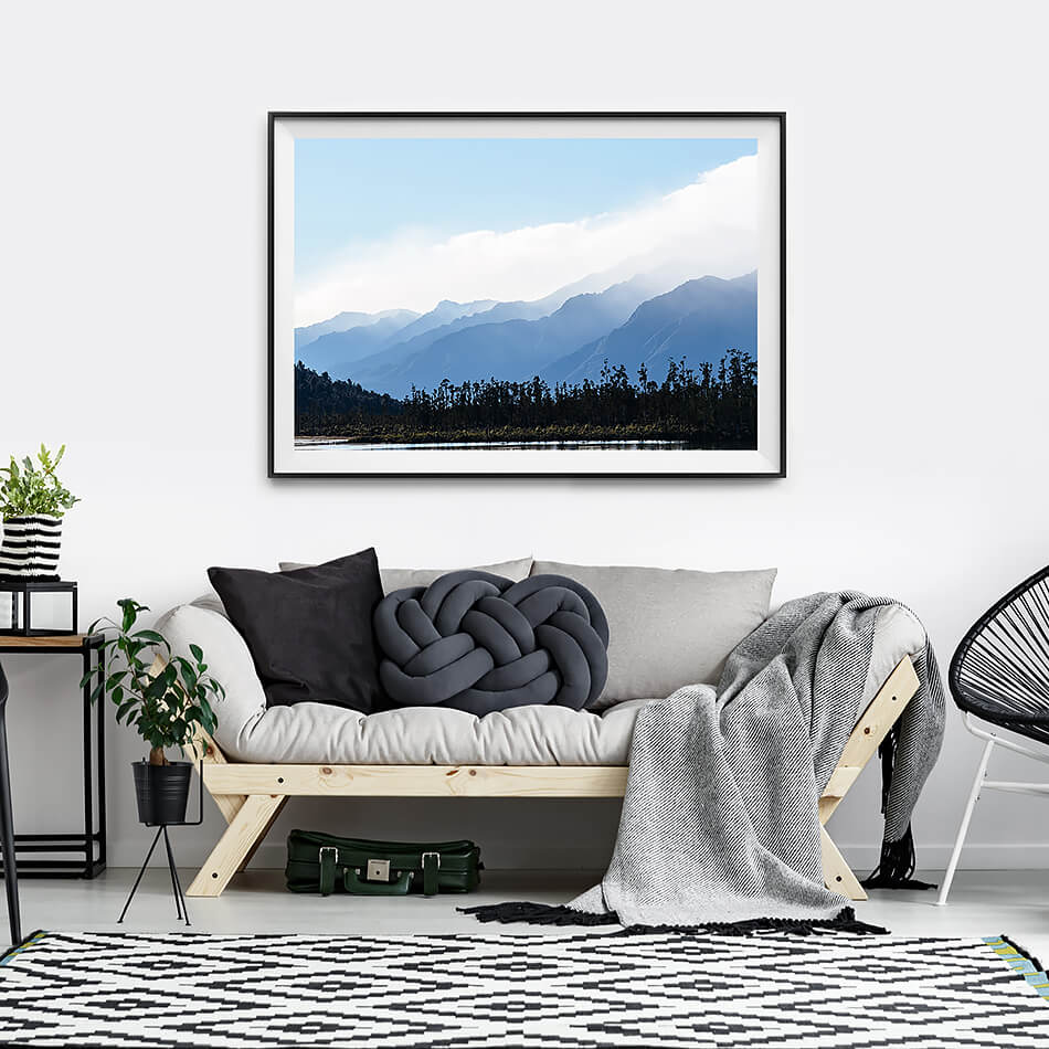 new zealand mountains print mountains print for monochrome interior abstract mountains print nature print blue interior print