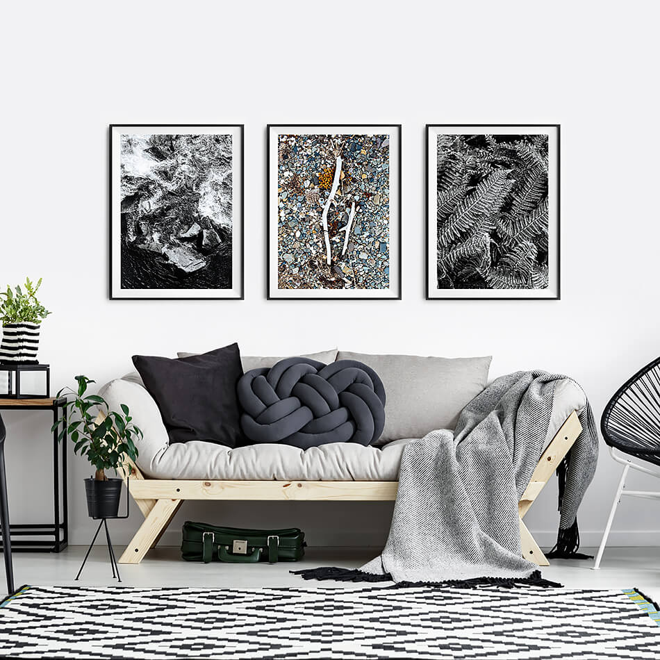 black and white photo print black and white interior print for wall of water in new zealand monochrome print