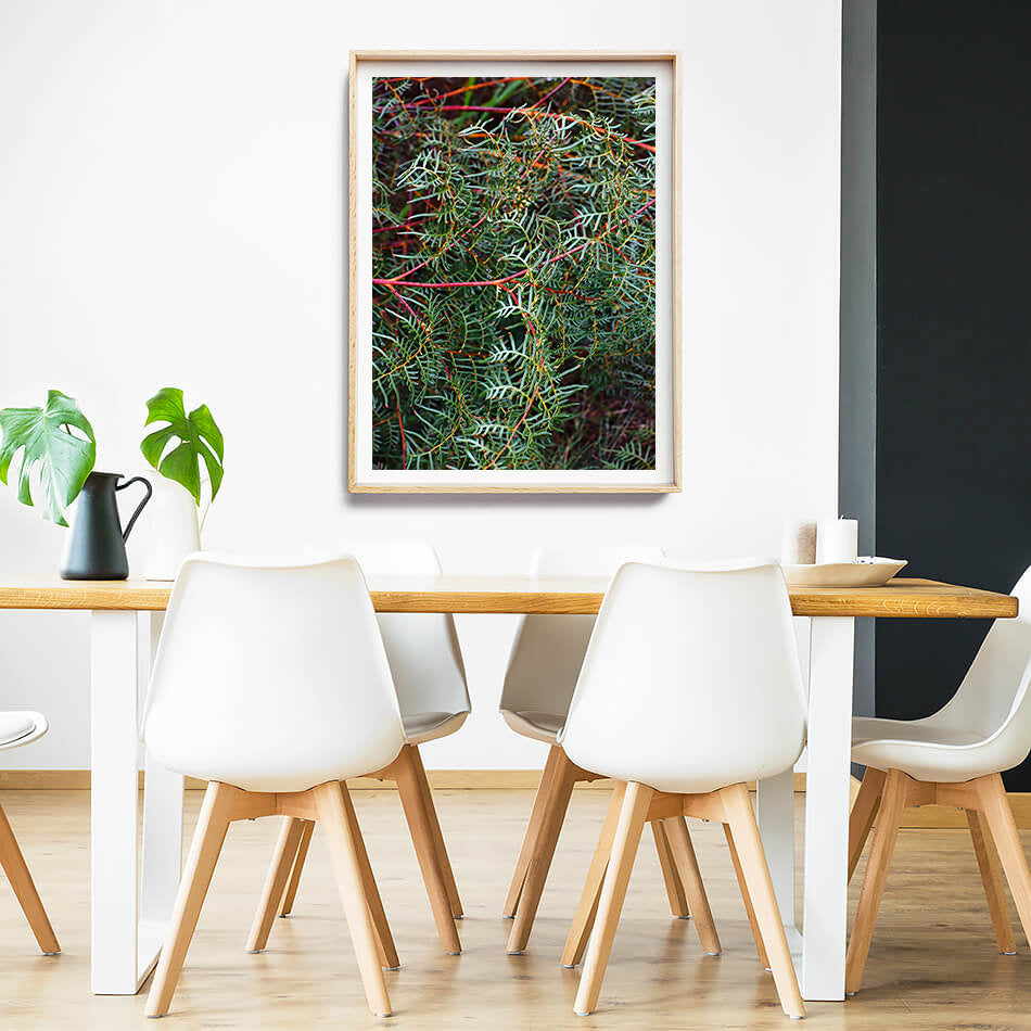 green interior wall art abstract leaves close up print of natural interior