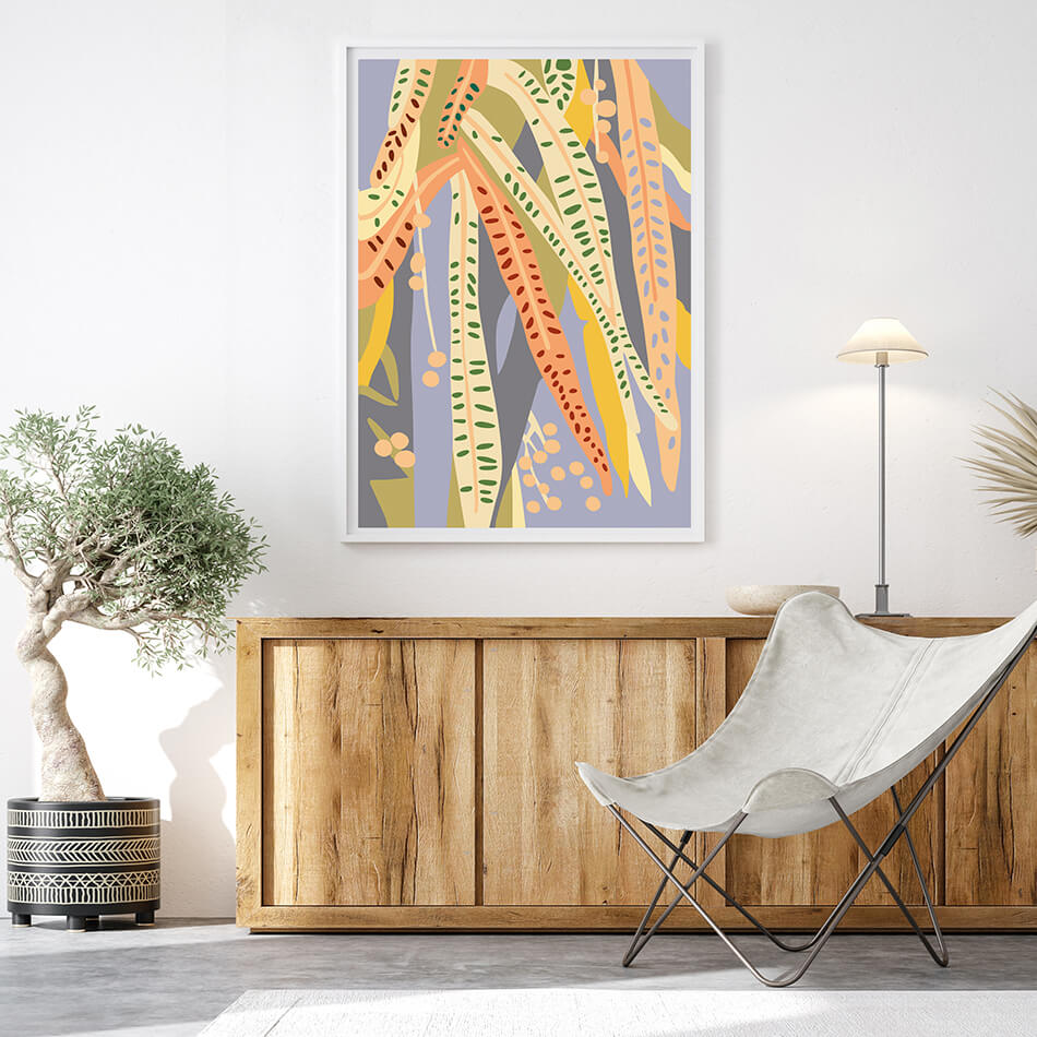 Hallelujah Gum / Botanicals Art Print-botanicals art print-colourful flower print-flower art-plant and leaf print-australian plant art-australian artist-Clair Estelle