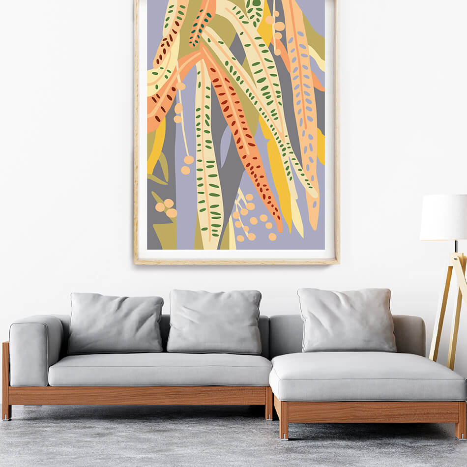 Hallelujah Gum / Botanicals Art Print-botanicals art print-colourful flower print-flower art-plant and leaf print-australian plant art-australian artist-Clair Estelle