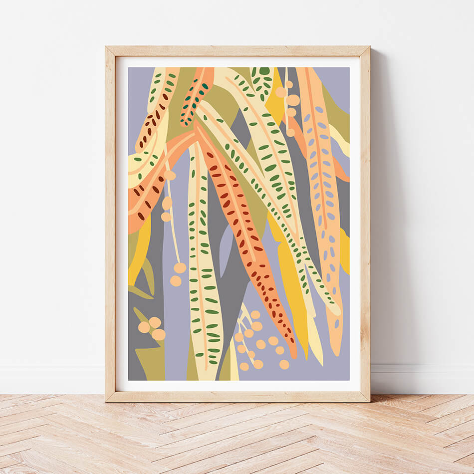 Hallelujah Gum / Botanicals Art Print-botanicals art print-colourful flower print-flower art-plant and leaf print-australian plant art-australian artist-Clair Estelle