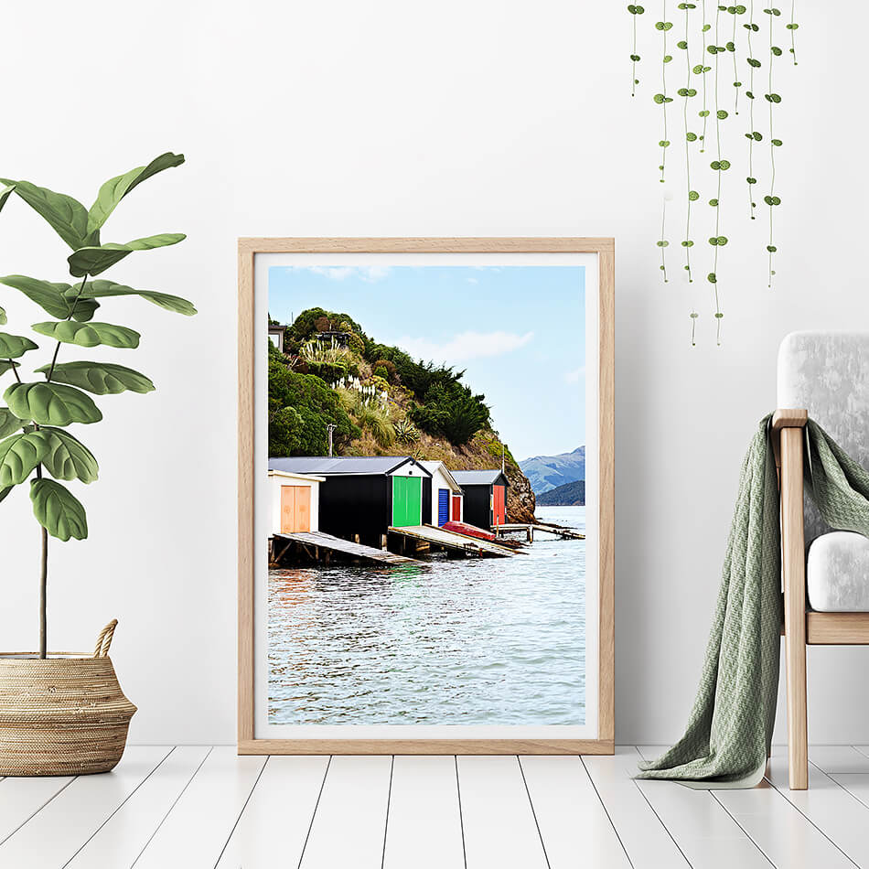 Duvauchelle boat shed new zealand south island colourful boat shed near queenstown