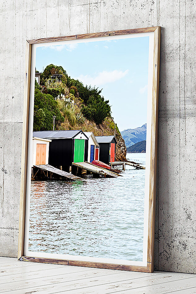 Duvauchelle boat shed new zealand south island colourful boat shed near queenstown