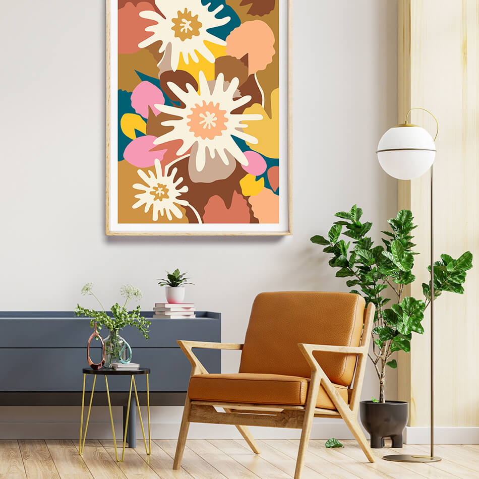 Garden Melody III / Botanicals Art Print-botanicals art print-colourful flower print-flower art-plant and leaf print-australian plant art-australian artist-Clair Estelle