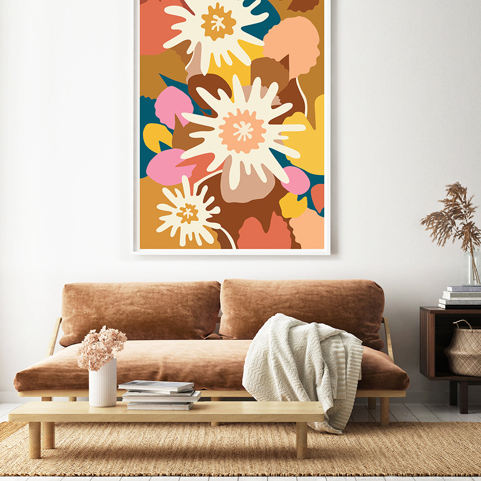 Garden Melody III / Botanicals Art Print-botanicals art print-colourful flower print-flower art-plant and leaf print-australian plant art-australian artist-Clair Estelle