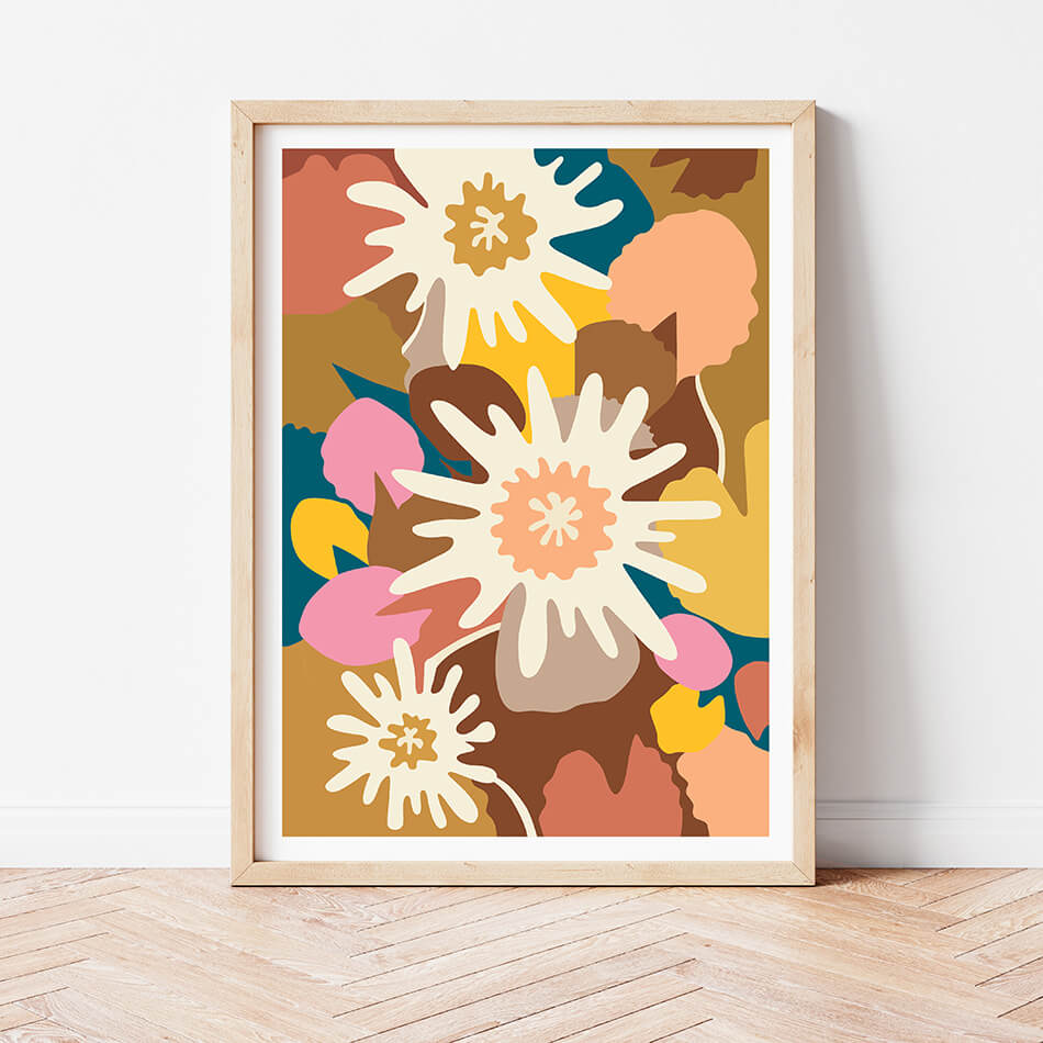 Garden Melody III / Botanicals Art Print-botanicals art print-colourful flower print-flower art-plant and leaf print-australian plant art-australian artist-Clair Estelle