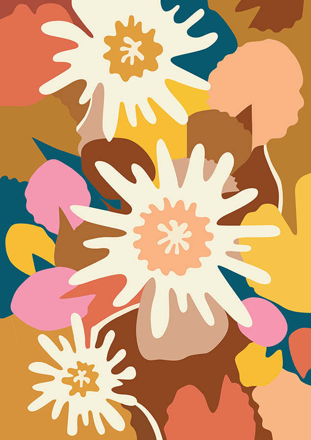 Garden Melody III / Botanicals Art Print-botanicals art print-colourful flower print-flower art-plant and leaf print-australian plant art-australian artist-Clair Estelle