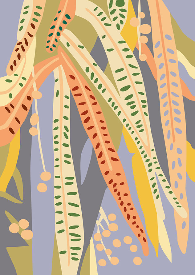 Hallelujah Gum / Botanicals Art Print-botanicals art print-colourful flower print-flower art-plant and leaf print-australian plant art-australian artist-Clair Estelle