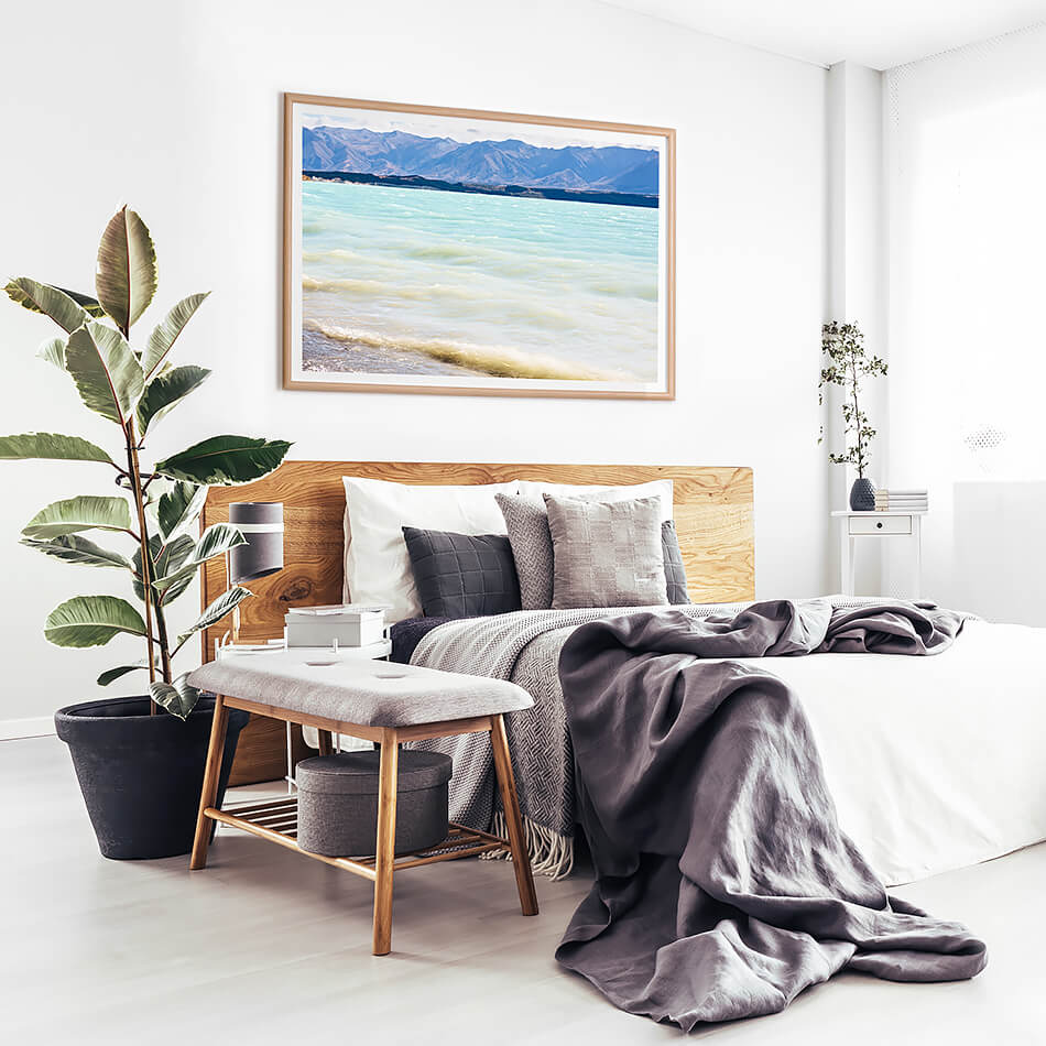 beach print for coastal wall art new zealand lake tekapo new zealand south island coastal home natural interior
