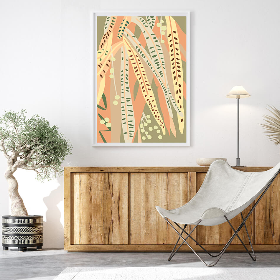 Hallelujah Gum III / Botanicals Art Print-botanicals art print-colourful flower print-flower art-plant and leaf print-australian plant art-australian artist-Clair Estelle