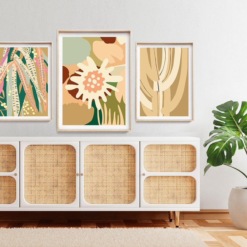 colourful flower artwork colourful Australian flower print