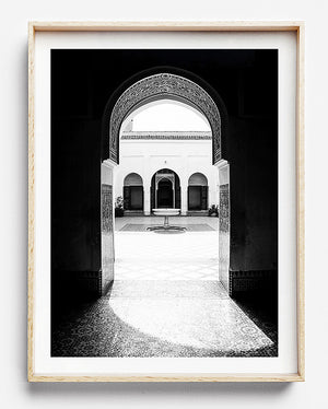 Bahia Palace limited edition fine art photography print was created in Marrakesh Morocco artwork to purchase online for the home interior design black and white photographic art prints framed prints brisbane photo wall art prints brisbane