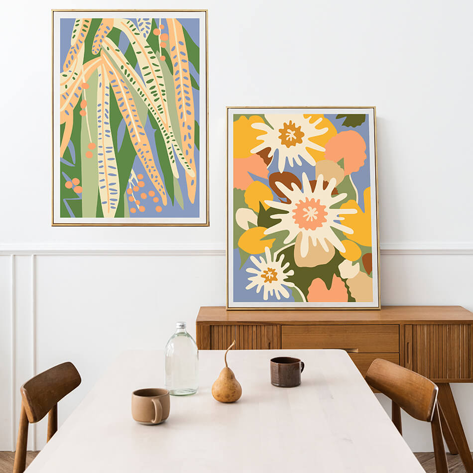 pastel toned art print pastel coloured artwork by Brisbane artist colourful print design