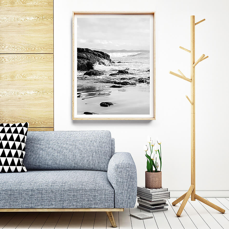 black and white interior art print byron bay brisbane photographer beach print black and white photography byron bay beach framed art monochrone interior art wategos beach byron bay photographic art brisbane beach print brisbane beach art art for walls brisbane byron bay photography
